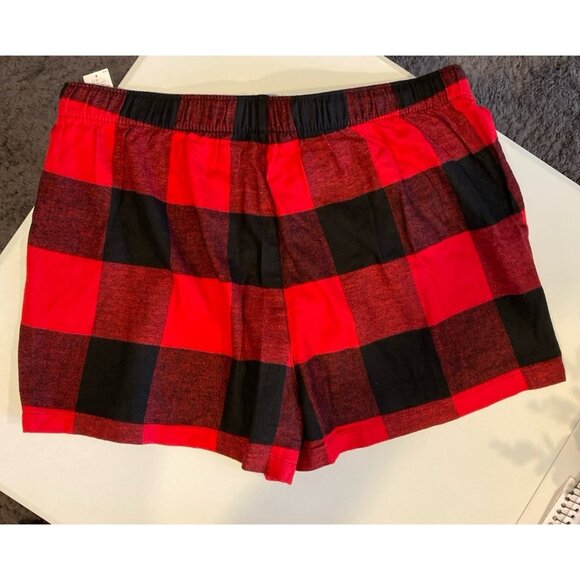 Old Navy Womens 100% Cotton Buffalo Plaid Flannel Pajama Shorts & Matching Socks - Picture 5 of 10